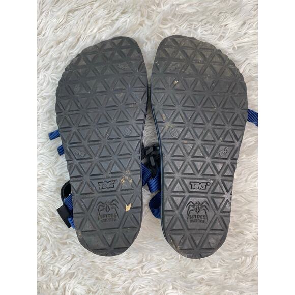 Teva Women's 7 Blue Black Strappy Slingback Sport Sandals - Picture 8 of 9